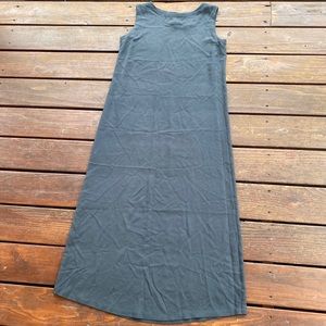 Eileen fisher dark grey silk sleeveless maxi dress